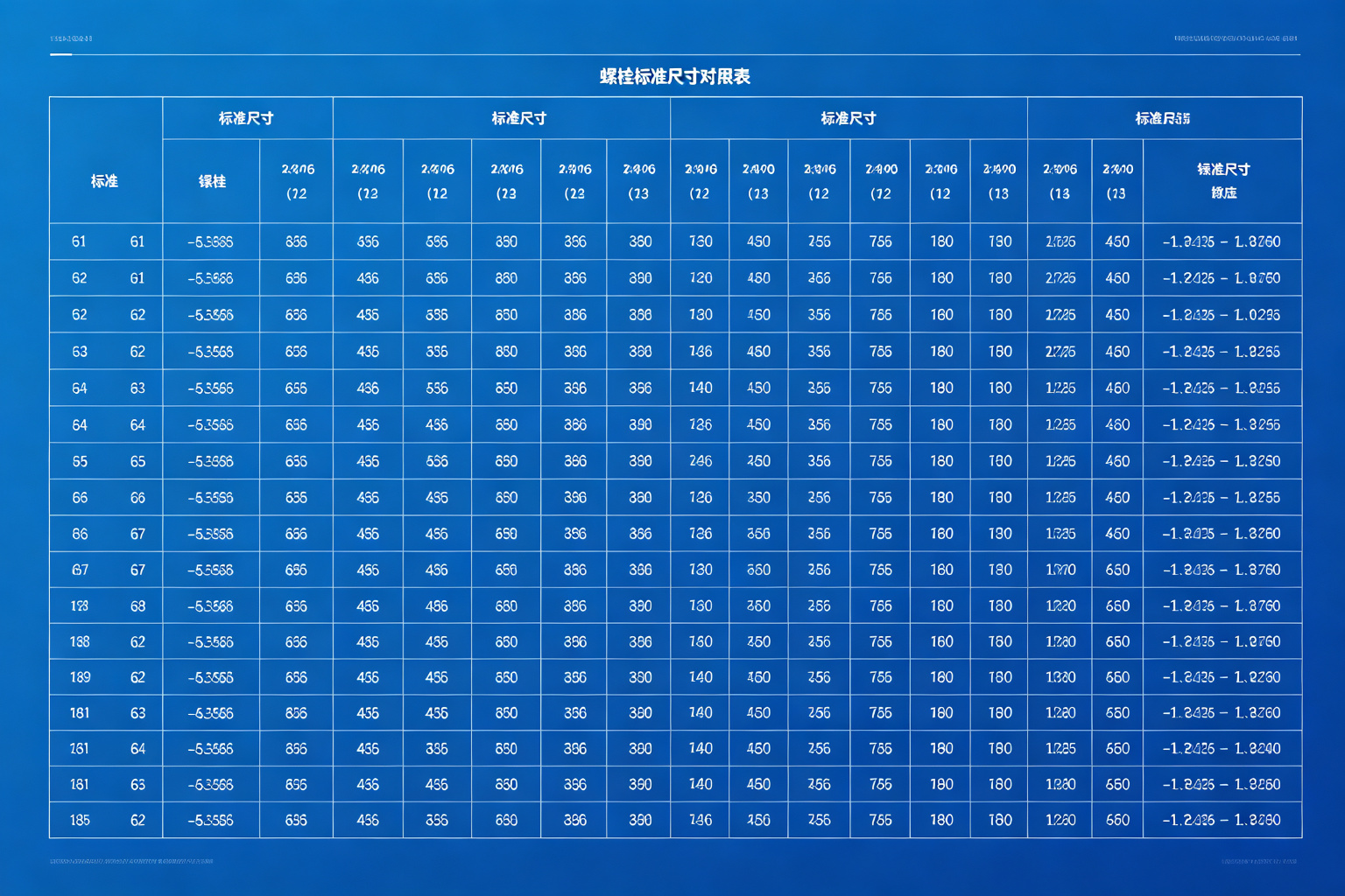 图3：螺纹标准尺寸对照表